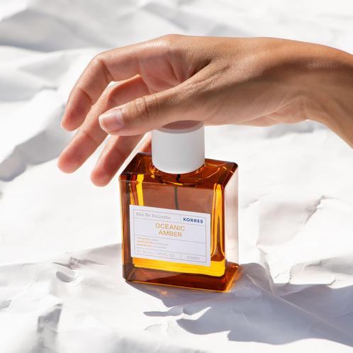 Oceanic Amber clean perfume by Korres at Indiehousefragrances.com