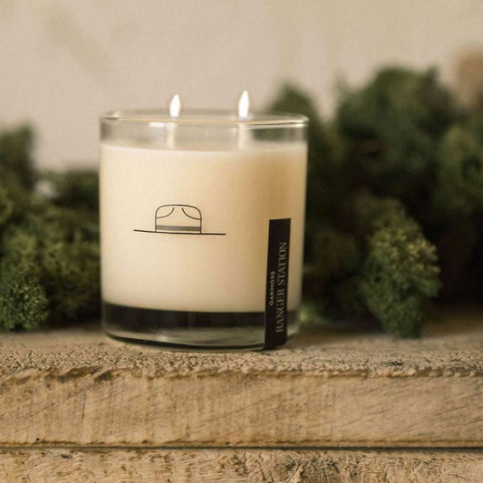 OAKMOSS CANDLE 11 OZ ROCKS GLASS - RANGER STATION - INDIEHOUSE modern fragrances